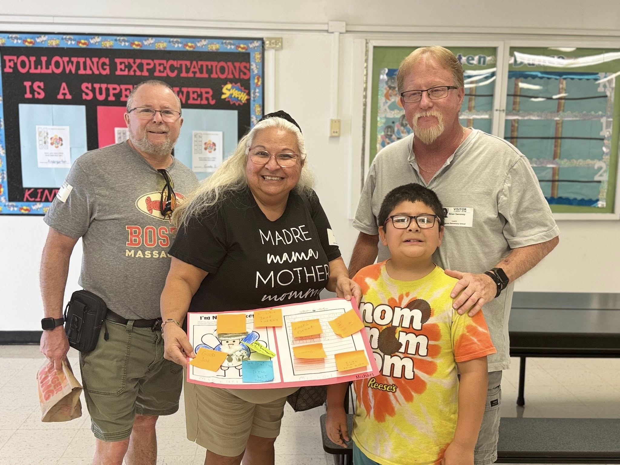 student with parents - 