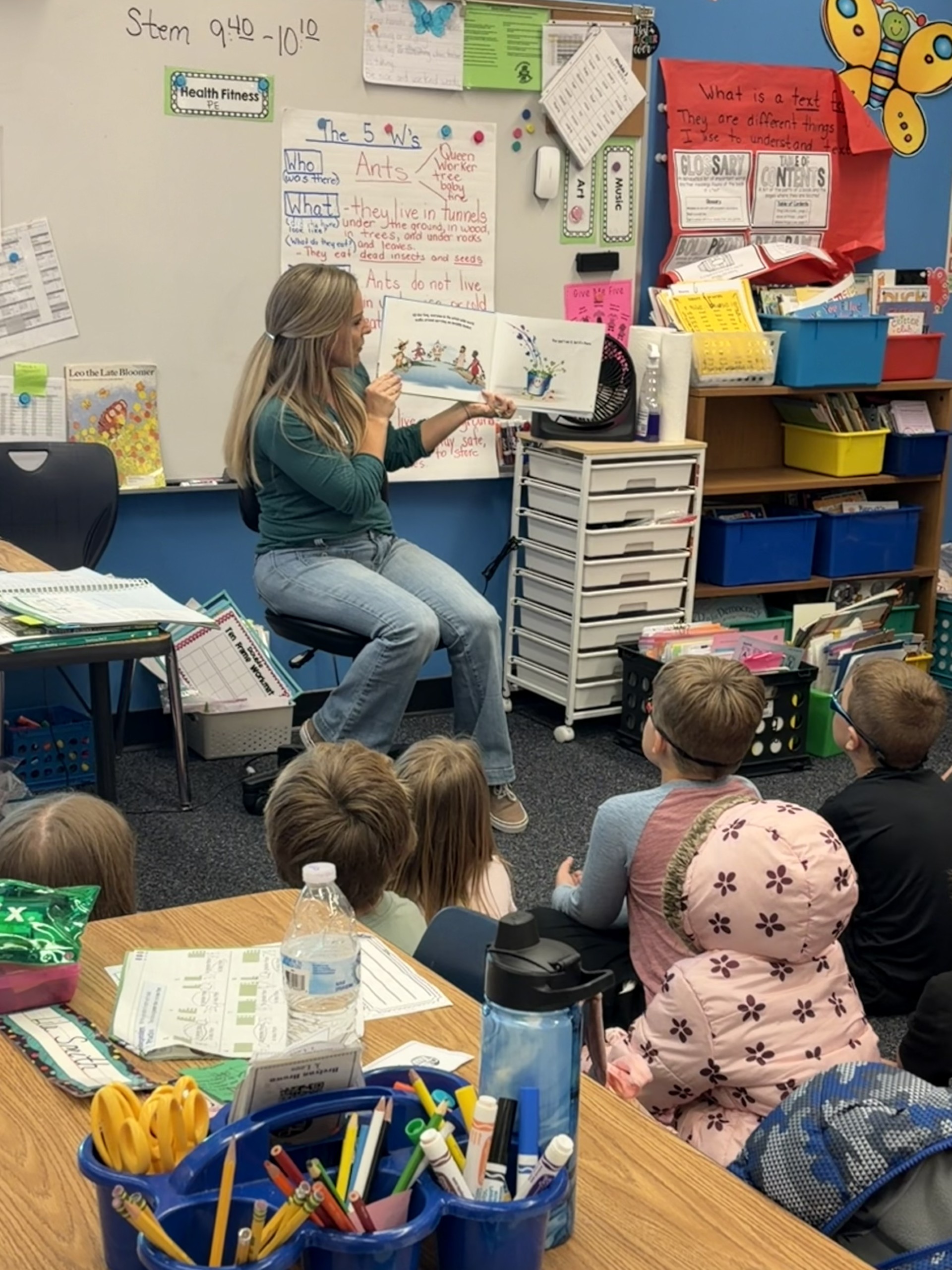 Parent Reading to class for Literacy Week - <p>Science Showcase</p><p>Kindergarten Florida Snowball Fight</p><p>Literacy Week</p>